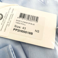 Profuomo PP2H00010B Two-Ply Twill Shirt Mens Size 43 Light Blue