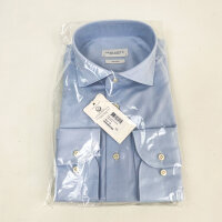 Profuomo PP2H00010B Two-Ply Twill Shirt Mens Size 43 Light Blue