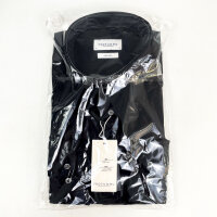 Profuomo Two-Ply Twill Shirt, Mens, Size 41, Black, PP2H00010D