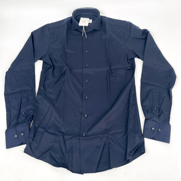 Profuomo Two-Ply Twill Shirt, Mens, Size 38, Dark Blue, PP2H00010C
