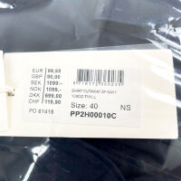 Profuomo Two-Ply Twill Shirt, Mens, Size 40, Dark Blue, PP2H00010C