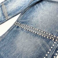 Ksubi Low Rider Texas Blue Studded Jeans Womens Size 26 Blue WFA25DJ011