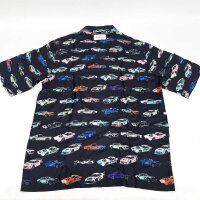 Philipp Plein Cars Racing Silk Bowling Shirt, Mens, Size L, SAEC-MRP2354-PTE028N