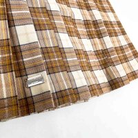 Philipp Plein SAEC-WRV0609-PTE004N Mini Skirt, Checked Pleated, Flame, Rose/Brown, Size XL, Womens