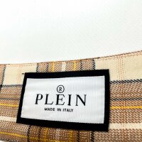 Philipp Plein SAEC-WRV0609-PTE004N Mini Skirt, Checked Pleated, Flame, Rose/Brown, Size XL, Womens