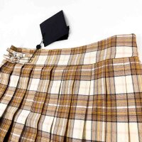 Philipp Plein SAEC-WRV0609-PTE004N Mini Skirt, Checked Pleated, Flame, Rose/Brown, Size XL, Womens