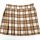 Philipp Plein SAEC-WRV0609-PTE004N Mini Skirt, Checked Pleated, Flame, Rose/Brown, Size XL, Womens