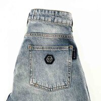 Philipp Plein SAEC-WDT2752-PDE004N Denim Skater Fit Jeans Flame Womens Size 24