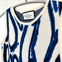 Philipp Plein SAEC-WRG3350-PTE021N Minidress Jacquard Rhinestone Flames, Size XS, Womens, White