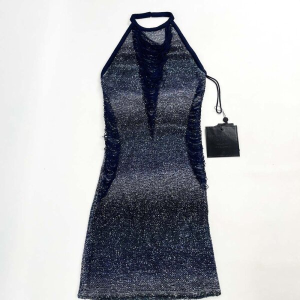 Philipp Plein SAEC-WKG0426-PKN002N Sequins Mini Dress Multicutting Blue XL Women