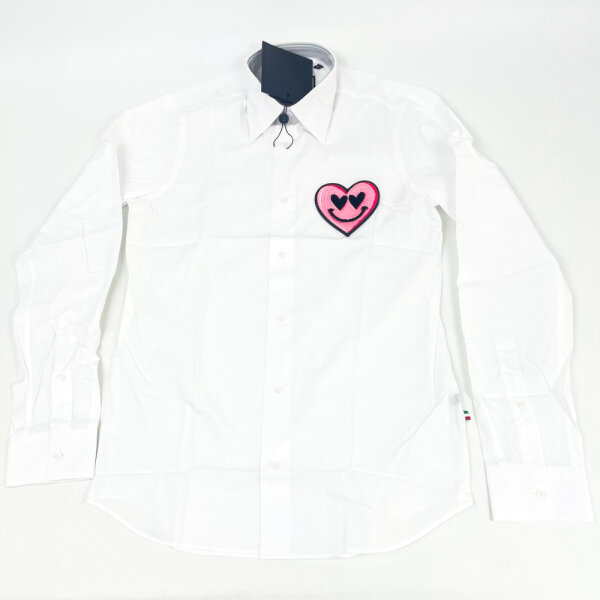 Philipp Plein SAEC-MRP2341-PTE004N_01 Sugar Daddy LS Patches Shirt Size M Mens White