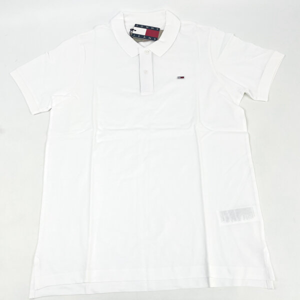 Tommy Jeans DM0DM15370-YBR Slim Fit Polo Shirt, Size XL, Mens, White