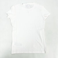 Tommy Jeans DW0DW17383-YBR Ribbed Slim T-Shirt Damen Weiß XS