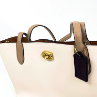 Coach Willow tote bag, beige, smooth leather, womens, 34/40 × 28 × 16 cm, C0691