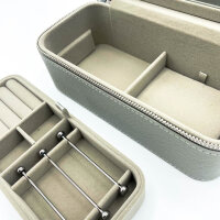 Pandora Kleine Schmuckbox,Textil, Grau, 20 x 8.5 x 10.1 cm, A012