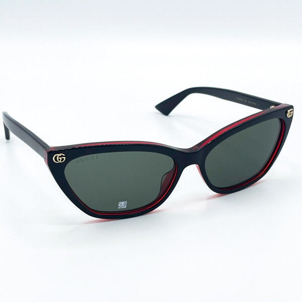 GUCCI GG1815S 003 Sonnenbrille, Glas 58 mm, Steg 15 mm, Bügel 140 mm, Damen, Schwarz/Rot/Grau