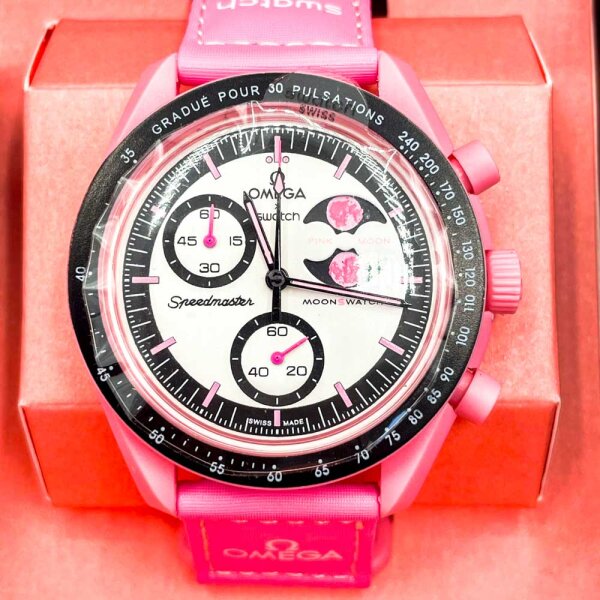 Omega x Swatch MoonSwatch SO33P700 Armbanduhr Mission to the Pink Moonphase, Unisex, Rosa