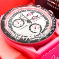 Omega x Swatch MoonSwatch SO33P700 Armbanduhr Mission to the Pink Moonphase, Unisex, Rosa