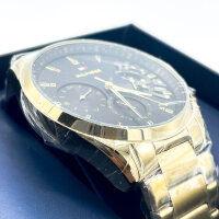 Tommy Hilfiger Baker 1710447 Herrenuhr, 44 mm, Gold/Schwarz