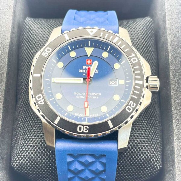 Swiss Military by Chrono SMS34102.04 Solar-Sportuhr, 43 mm, Herren, Blau/Silber
