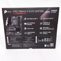 MSI Pro B840-S EVO WIFI6E, AMD, Sockel AM5, DDR5-SDRAM, 256 GB, 911-7E93-001