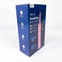 YteaTh Pro Y06W, rotierende E-Zahnbürste, 10 Köpfe, 2 Reiseetuis, 5 Modi, IPX7, 1800 mAh, 2er-Pack, Schwarz-Pink, Y06W-BPK-2