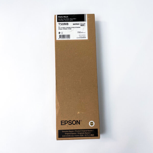 Epson T50M8 Matte Black Ink Cartridge, 700 ml – SC-T7700D/DM, SC-T5700D/DM, SC-T3700D/DE/E, C13T50M80N