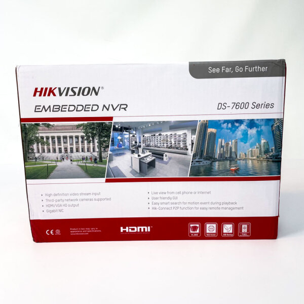 Hikvision DS-7604NI-Q1/4P, Network Video Recorder, 4K, 4-Channel PoE, H.265, HDMI/VGA, Gigabit LAN