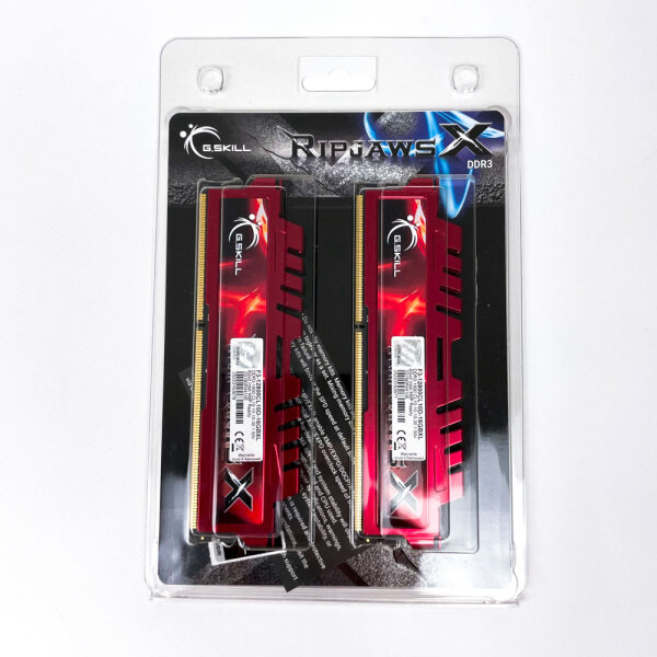 G.Skill Ripjaws X, F3-12800CL10D-16GBXL, RAM Arbeitsspeicher, 16 GB (2×8 GB), DDR3-1600, CL10, Rot