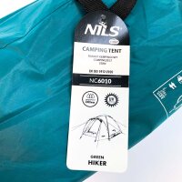 NILS CAMP, NC6010, Group Tent Camping Tent 2-Person Trekking Tent, 2 Persons, Value Set, 1-piece, Waterproof 3000mm, Mosquito net in sleeping area improves air circulation