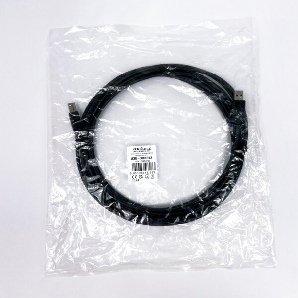 KENABLE U3B-003393, SuperSpeed ​​5m CCTV network cable, Type A to Type B, Black
