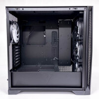 VOLCANO EXPANSE T APEX ARGB PC Case, Black, Midi Tower, ATX, Mesh Front, Tempered Glass Side Panel, 4x ARGB Fans