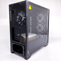 VOLCANO EXPANSE T APEX ARGB PC Case, Black, Midi Tower, ATX, Mesh Front, Tempered Glass Side Panel, 4x ARGB Fans