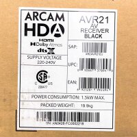 Arcam AVR21, AV-Receiver, Dolby Atmos, DTS:X, HDMI, Schwarz