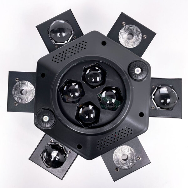 LED Moving Head, ZQ02361, 180 W, RGBW, DMX512, Sound Activation, 6 Light Arms, DJ/Bar/Disco, Black