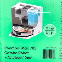 iRobot Roomba Max 705 Combo Robot Vacuum and Mop with AutoWash Dock, White, RCE-Y1