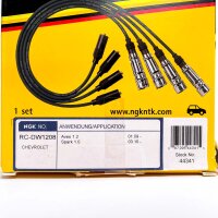 NGK 44341 Zündkabelsatz, 4-teilig, für Chevrolet Aveo/Kalos T250, T255, T300, Schwarz, RC-DW1208