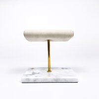 Venezianico Marble Podium, 16 × 9.5 × 16 cm, Gold-Weiß