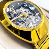 Rado DiaStar Original Skeleton Automatic Watch, R12164153, Mens, 38 mm, Stainless Steel/Yellow Gold PVD, Metal Band