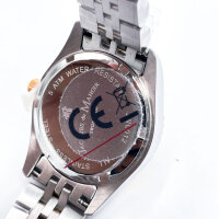 Jacques du Manoir Inspiration Elegance, Damen, 41 mm, Edelstahl, Bicolor, braunes Zifferblatt