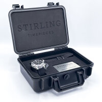 Stirling Timepieces Durrant Steel Automatic Watch, Mens, 42 mm, Stainless Steel, Rubber & Black Zulu Strap