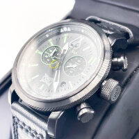 RSC Pilots Watches II (AC) Squadron Watch Chronograph, Mens, 43 mm, Black, Leather Strap