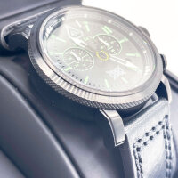 RSC Pilots Watches II (AC) Squadron Watch Chronograph, Mens, 43 mm, Black, Leather Strap