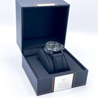 RSC Pilots Watches II (AC) Squadron Watch Chronograph, Mens, 43 mm, Black, Leather Strap