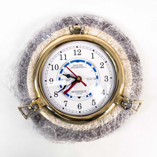 Maritime Messing Time & Tide Gezeitenuhr Wanduhr Schiffsuhr