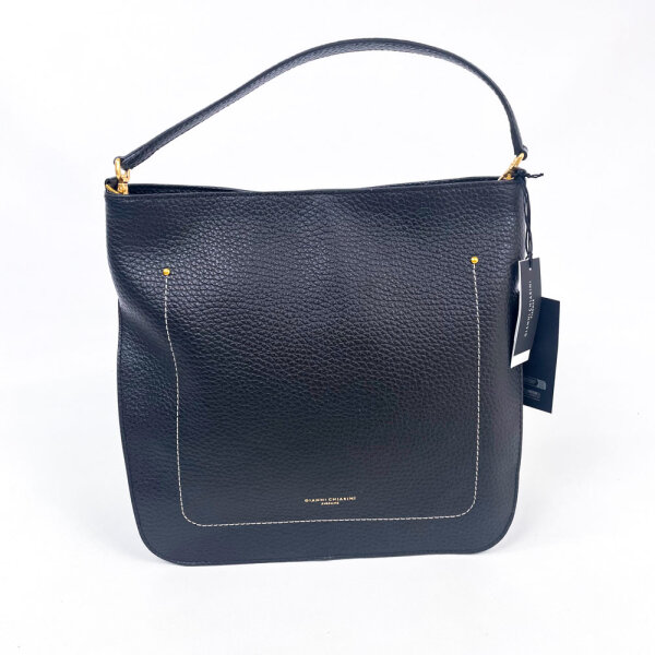 Gianni Chiarini Olga shoulder bag, grained leather, black, 34 × 32 × 12 cm, BS11496TKL-CM