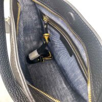 Gianni Chiarini Olga shoulder bag, grained leather, black, 34 × 32 × 12 cm, BS11496TKL-CM