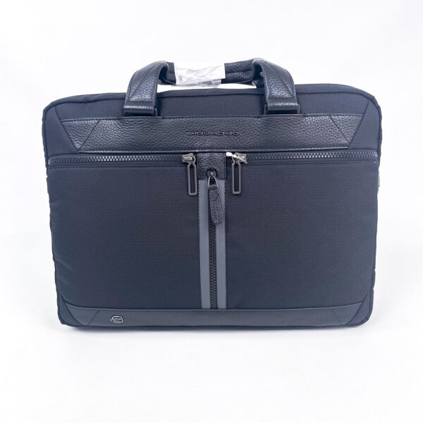 Piquadro Trakai CA5528W109/N laptop bag, black, ECONYL nylon, 41 × 29 × 8.5 cm