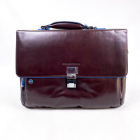 Piquadro Blue Square briefcase, leather, mahogany, 40 x...