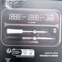 INKBIRD INT-12-BW WLAN- & Bluetooth-Fleischthermometer, 2 kabellose Fühler, WiFi 2,4/5 GHz, Bluetooth 5.4, IP67